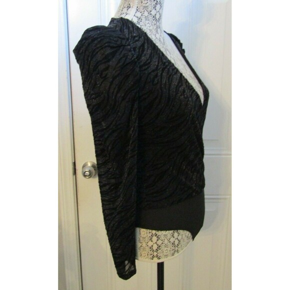 ASTR The Label Bodysuit Black Metallic Wild Night Animal Print NWT Size XS - Picture 8 of 10